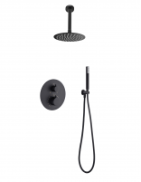 Ducha empotrada a techo negro termostática modelo TIVOLI.