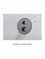 Ducha empotrada a techo balck gun metal termostática modelo TIVOLI detalle maneta