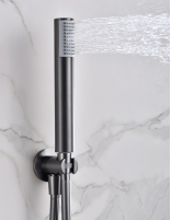 Ducha empotrada a techo balck gun metal termostática modelo TIVOLI detalle mango