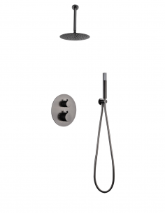 Ducha empotrada a techo negro termostática modelo TIVOLI. 2