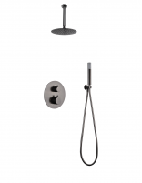 Ducha empotrada a techo balck gun metal termostática modelo TIVOLI.