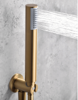 Ducha oro empotrada a techo termostática modelo TIVOLI detalle mango