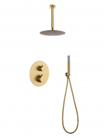 Ducha oro empotrada a techo termostática modelo TIVOLI.
