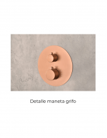 Ducha oro rosa empotrada a techo termostática modelo TIVOLI detalle maneta