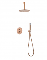 Ducha oro rosa empotrada a techo termostática modelo TIVOLI.