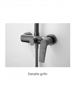 Barra ducha monomando black gun metal modelo DELOS detalle grifo