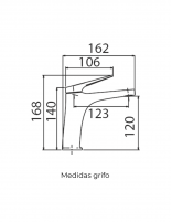 Grifería de lavabo cromo modelo DELOS de IMEX medidas