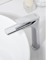 Grifo de lavabo cromo caño alto modelo DELOS de Imex ambiente