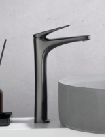 Grifo para lavabo caño alto negro o black gun metal - DELOS de Imex