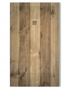 Plato de ducha madera Roble Ahumado modelo extraplano de Bathplus