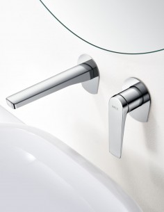 Lavabo cromo empotrado modelo DELOS de IMEX ambiente