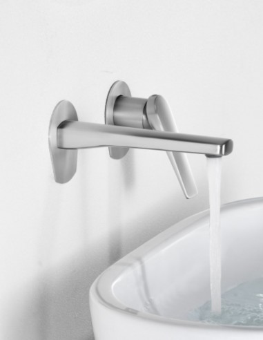 Grifo de lavabo empotrado acero S316 modeloDELOS de IMEX ambiente