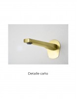 Grifería de lavabo empotrado oro modelo DELOS de IMEX detalle caño