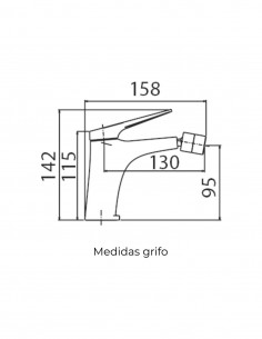 Grifo para bide de acero S316 modelo DELOS de IMEX 2
