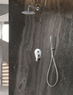 Grifería cromo empotrado ducha modelo DELOS de IMEX ambiente