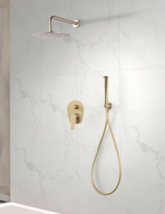 Conjunto oro empotrado de ducha modelo DELOS de IMEX