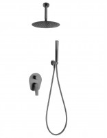 Ducha empotrada a techo black gun metal modelo DELOS de Imex