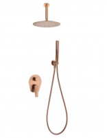 Conjunto ducha oro rosa empotrada a techo modelo DELOS de Imex