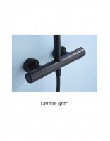 Barra de ducha termostática negro mate  modelo ECO KENT de IMEX detalle grifo