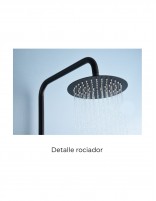 Barra de ducha termostática negro mate  modelo ECO KENT de IMEX detalle rociador