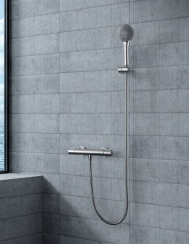 Grifería cromada de ducha termostática modelo  ECO KENT de Imex