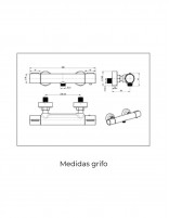 Grifería cromada de ducha termostática modelo  ECO KENT de Imex medidas