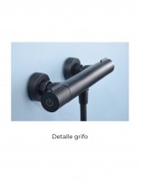 Grifería para ducha negro mate termostática modelo ECO KENT de Imex detalle grifo