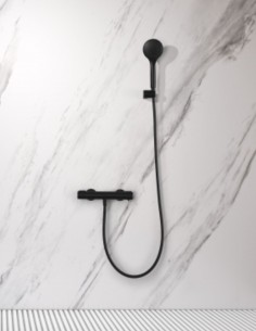 Grifería para ducha negro mate termostática modelo ECO KENT de Imex