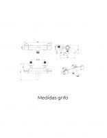 Grifería para bañera cromada termostática modelo ECO KENT de Imex medidas