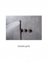 Ducha empotrado termostática negro modelo ASSEN de Imex detalle grifo