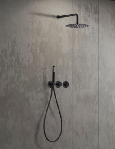 Ducha empotrado termostática negro modelo ASSEN de Imex ambiente