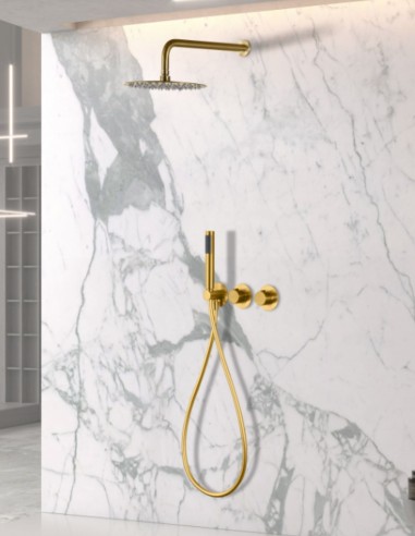 Ducha oro empotrado termostática modelo ASSEN de Imex ambiente