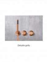 Ducha oro rosa empotrado termostática modelo ASSEN de Imex detalle grifo