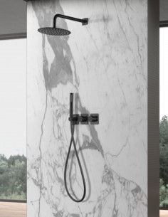 Ducha empotrada termostática negro modelo TIBET de Imex