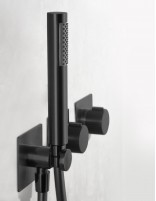 Ducha empotrada termostática negro modelo TIBET de Imex mango