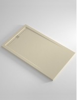 Plato de ducha con rejilla alargada  color del plato crema