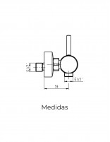 Grifo monomando cobre para ducha  modelo Sirio de GME medidas