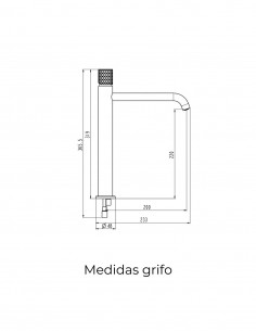 Grifo oro cepillado para lavabo caño alto modelo Helios de GME 2