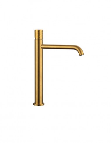 Grifo oro cepillado para lavabo caño alto modelo Helios de GME
