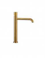 Grifo oro cepillado para lavabo caño alto modelo Helios de GME