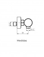Grifo cobre de ducha modelo Helios de GME medidas