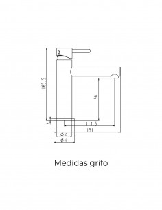 Grifo para lavabo bajo cromado  modelo Mio de GME 2