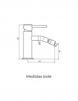 Grifería negro mate para bidé modelo Mio de GME medidas