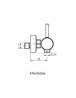 Grifo cromado para ducha modelo Mio de GME medidas