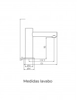 Grifo de lavabo bajo negro mate modelo Radio de GME medidas