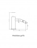 Grifería cromado bidé modelo Radio de GME medidas