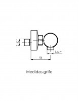 Grifería cromo para ducha modelo Radio de GME medidas