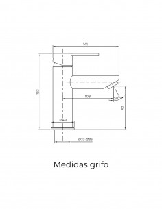 Grifo en acero de lavabo bajo modelo Iony de GME 2