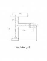 Grifería para bidé en negro mate modelo Iony de GME medidas