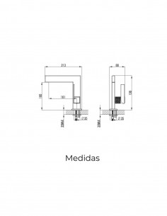 Grifería en cromado para lavabo bajo modelo Iony de GME 2
